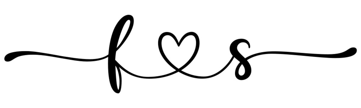 fs, sf, letters with heart Monogram, monogram wedding logo. Love icon, couples Initials, lower case, connecting HEART, home decor,