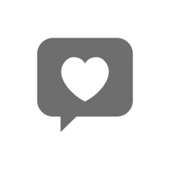 Heart in chat, positive feedback, like grey icon.