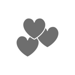 Hearts, favorite, feedback grey icon. Isolated on white background