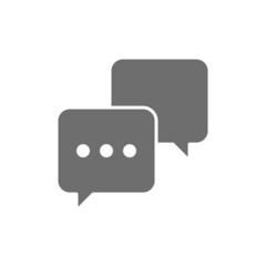 Chat, sms, comments, speech bubbles grey icon.