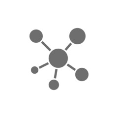 Network, hub connection grey icon. Isolated on white background