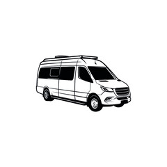 camper van - delivery van - travel van isolated vector
