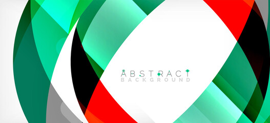 Obraz premium Geometric abstract background. Circle created with overlapping color shapes. Vector Illustration For Wallpaper, Banner, Background, Landing Page