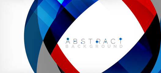 Fototapeta premium Geometric abstract background. Circle created with overlapping color shapes. Vector Illustration For Wallpaper, Banner, Background, Landing Page