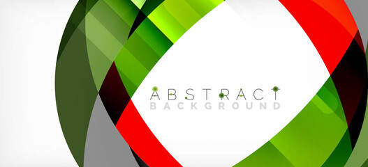 Obraz premium Geometric abstract background. Circle created with overlapping color shapes. Vector Illustration For Wallpaper, Banner, Background, Landing Page