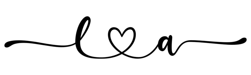 la, al, letters with heart Monogram, monogram wedding logo. Love icon, couples Initials, lower case, connecting HEART, home decor,