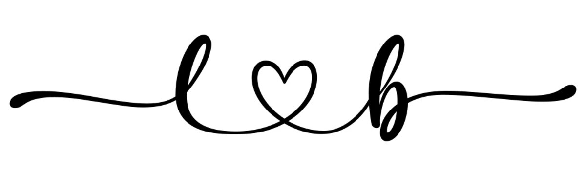 lb, bl, letters with heart Monogram, monogram wedding logo. Love icon, couples Initials, lower case, connecting HEART, home decor,