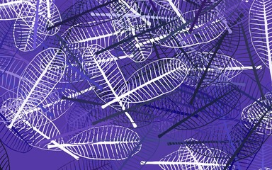 Light Purple vector doodle backdrop with leaves.