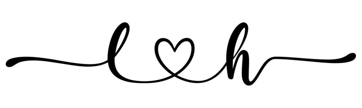 lh, hl, letters with heart Monogram, monogram wedding logo. Love icon, couples Initials, lower case, connecting HEART, home decor,