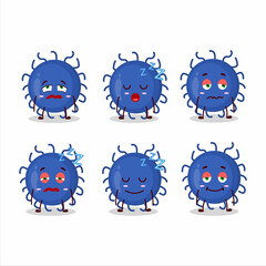 Cartoon character of substance virus with sleepy expression