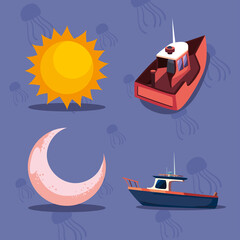 Boat icon set