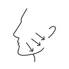 Plastic Surgery. Woman faceVector Illustration and icon. Jaw or chin