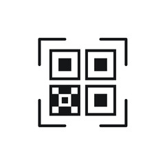 QR code icon. Stroke outline style