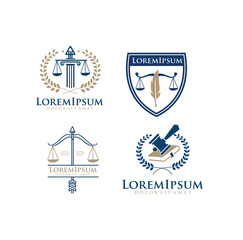 Set Of justice law Logo Template vector illustration design. attorney logo Vector icon