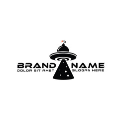 ufo with boom logo Design vector for web design isolated on white background © blueberry 99d