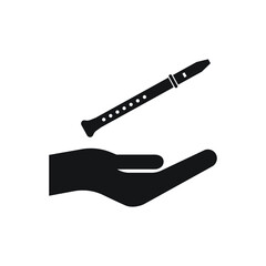 Hand holding flute icon design vector illustration
