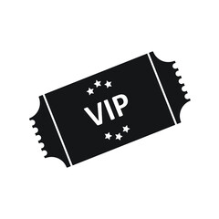 VIP ticket line black icon. Customer privilege web exclusive badge