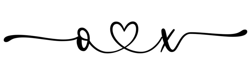 ox, xo, letters with heart Monogram, monogram wedding logo. Love icon, couples Initials, lower case, connecting HEART, home decor,