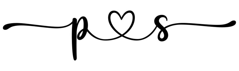 ps, sp, letters with heart Monogram, monogram wedding logo. Love icon, couples Initials, lower case, connecting HEART, home decor,