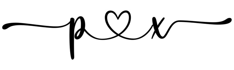 px, xp, letters with heart Monogram, monogram wedding logo. Love icon, couples Initials, lower case, connecting HEART, home decor,