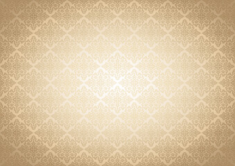 Fototapeta premium Oriental vintage background with Indo-Persian ornaments. Royal, luxurious wallpaper in golden color. Background for cover, postcard, ad, leaflet, label, poster, banner and invitations