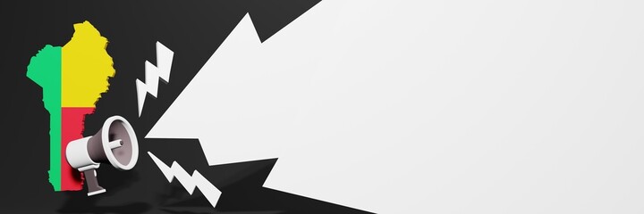 Black Friday banners for business and year-end discounts to increase sales or turnover in the country of Benin in 3d rendering
