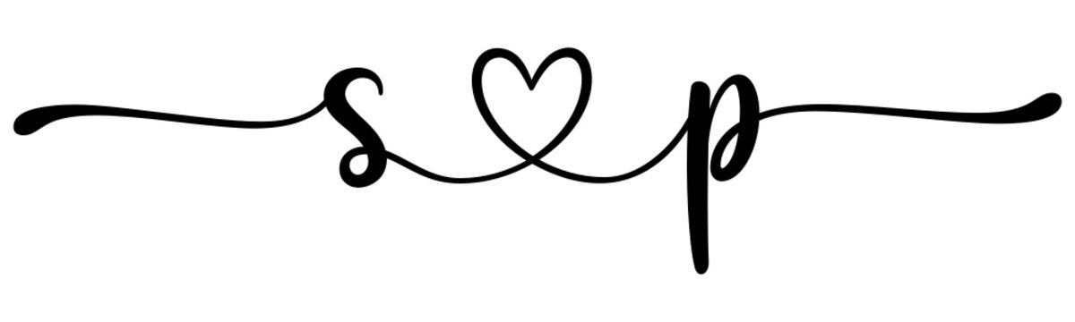 sp, ps, letters with heart Monogram, monogram wedding logo. Love icon, couples Initials, lower case, connecting HEART, home decor,