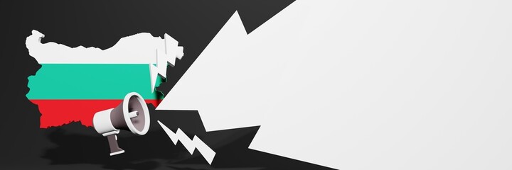 Black Friday banners for business and year-end discounts to increase sales or turnover in the country of Bulgaria in 3d rendering
