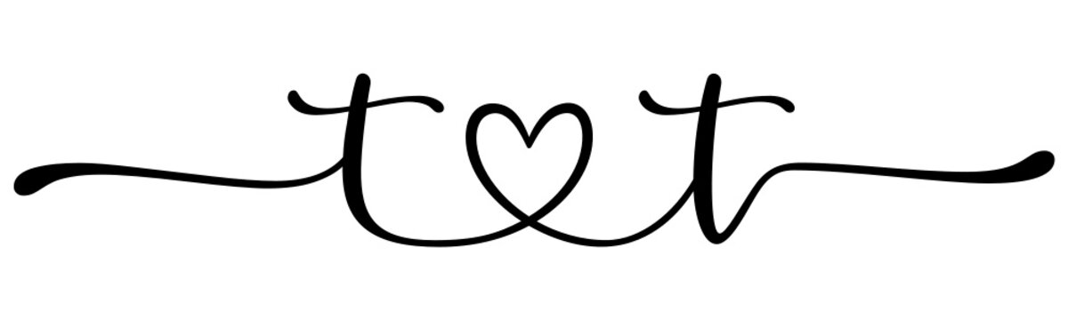 tt, tt, letters with heart Monogram, monogram wedding logo. Love icon, couples Initials, lower case, connecting HEART, home decor,