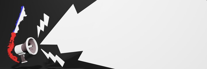 Black Friday banners for business and year-end discounts to increase sales or turnover in the country of Chile in 3d rendering
