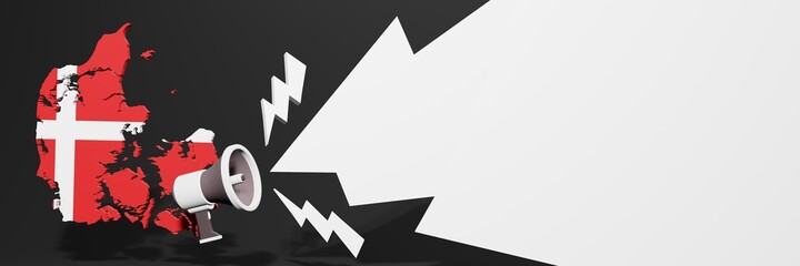 Black Friday banners for business and year-end discounts to increase sales or turnover in the country of Denmark in 3d rendering
