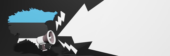 Black Friday banners for business and year-end discounts to increase sales or turnover in the country of Estonia in 3d rendering
