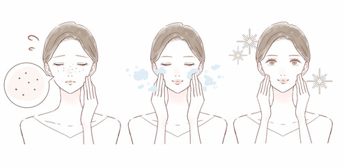 黒ずみ毛穴に悩む女性のビフォーアフター