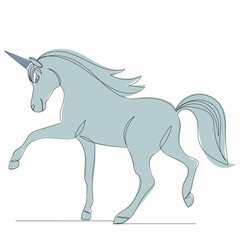 one continuous line drawing unicorn sketch
