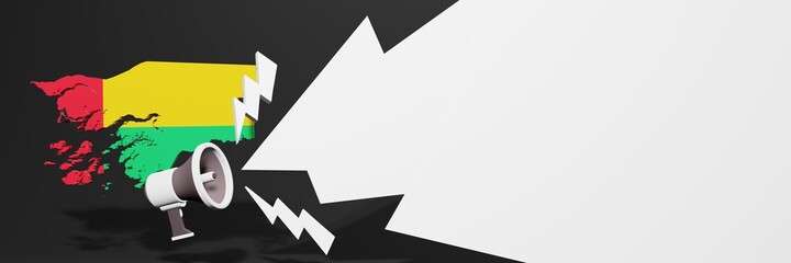 Black Friday banners for business and year-end discounts to increase sales or turnover in the country of Guinea Bissau in 3d rendering