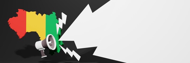 Black Friday banners for business and year-end discounts to increase sales or turnover in the country of Guinea in 3d rendering