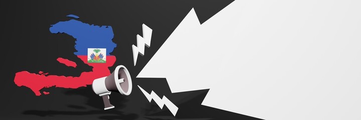 Black Friday banners for business and year-end discounts to increase sales or turnover in the country of Haiti in 3d rendering