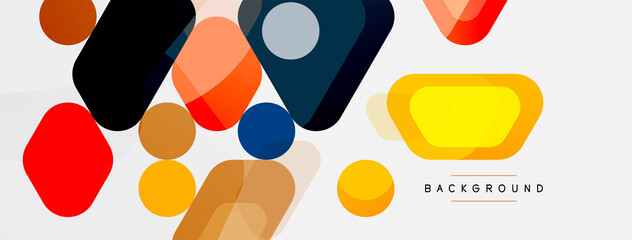 Abstract round geometric shapes and circles background. Trendy techno business template for wallpaper, banner, background or landing