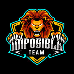 head lion mascot esport logo vector illustration © Ilhustrator