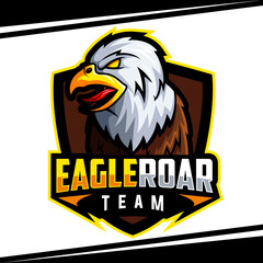 head eagle angry mascot for sports and esports logo vector illustration