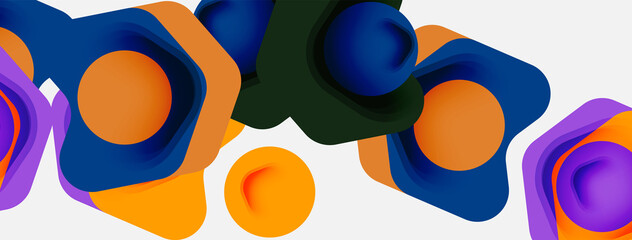 Color arrow shapes on white backdrop. Minimal geometric abstract background. Vector illustration for wallpaper banner background or landing page