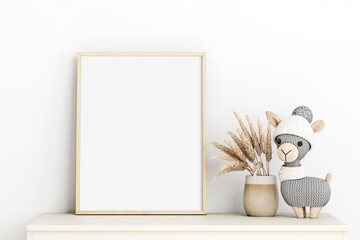 8X10, 16X20 ...Frame suitable size , Frame mockup, Mockup in interior, Mockup Poster, Nursery room mockup  © MockupsShop