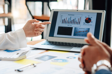 Business Consulting meeting working and brainstorming new business project finance investment concept.