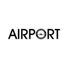 Airport word icon isolated on white background