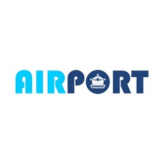 Airport word icon isolated on white background