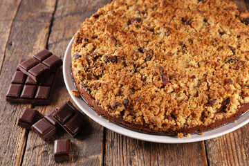 apple and chocolate crumble dessert