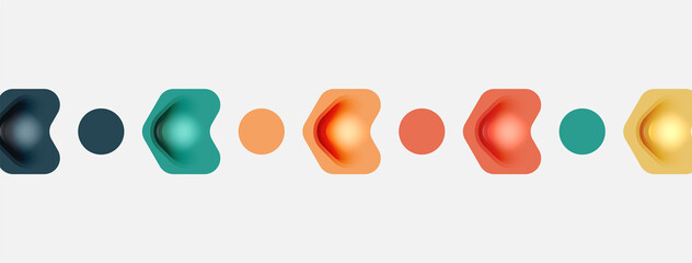 Color arrow shapes on white backdrop. Minimal geometric abstract background. Vector illustration for wallpaper banner background or landing page