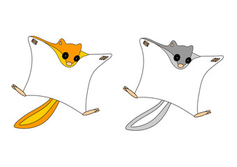 モモンガのイラスト（2匹セット）