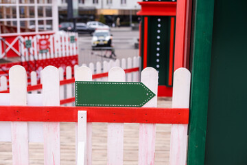 wooden pointers on Christmas fair market