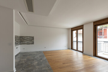 Empty open plan apartment interior